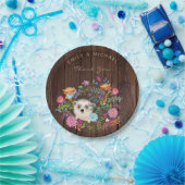 Igel-Teller aus Holz Rustikale Wasserfarbe Pappteller (Party)