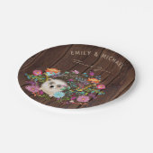 Igel-Teller aus Holz Rustikale Wasserfarbe Pappteller (Schrägansicht)