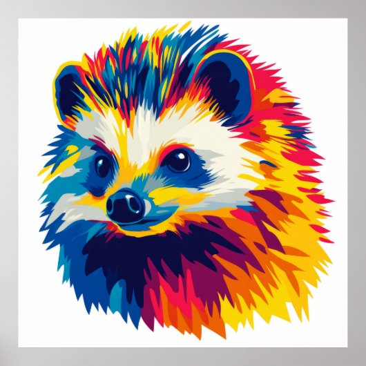 Igel Tierabbildungen Aquarellmalerei Poster (Vorne)
