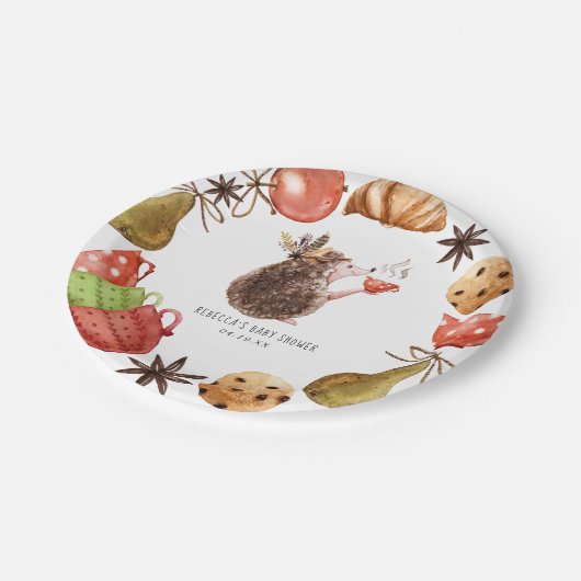 Igel | TierBaby - Dusche Pappteller (Schrägansicht)