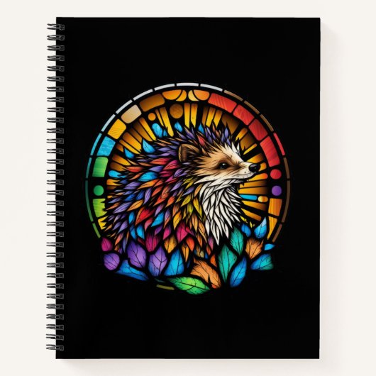 Igel Tierportrait Gestaltete Glasart Notizblock (Vorderseite)