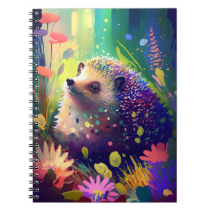 Igel Tierportrait Malerei Wildnis Außenbereich Notizblock