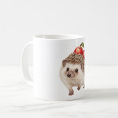 Igel trägt rote Äpfel Kaffeetasse (Vorderseite Links)
