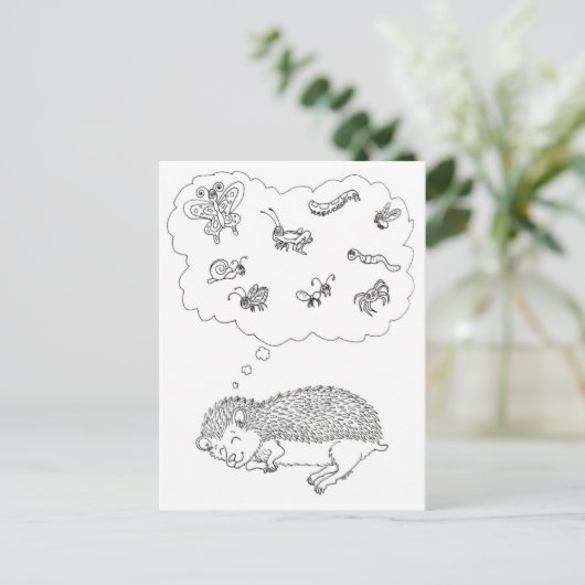 Igel Träume Postkarte (Stehend Vorderseite)