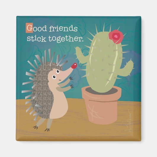 Igel trifft Cactus Magnet (Vorne)