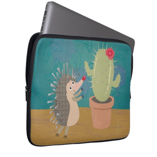 Igel trifft Kaktus-Laptop-Hülse Laptopschutzhülle (Vorne Rechts)