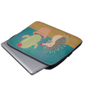 Igel trifft Kaktus-Laptop-Hülse Laptopschutzhülle (Vorne Knopf)