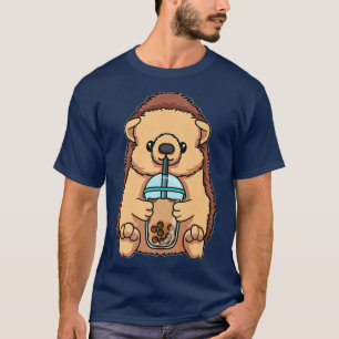 Igel trinken Bubble Tee Niedliche Tiere mit Bob