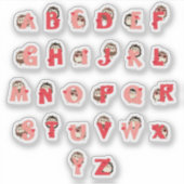 Igel-Umarmer-Alphabet-Aufkleber | Süße Igel-Buchst Aufkleber (Vorderseite)