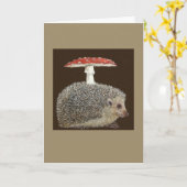 Igel Umbrella #3 Grußkarte Karte (Gelbe Blume)