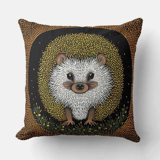Igel umgeben von lebendigen Mustern Kissen (Vorderseite)