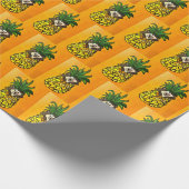 Igel und Ananas Geschenkpapier (Ecke)