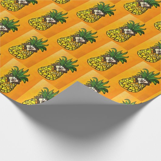 Igel und Ananas Geschenkpapier (Ecke)