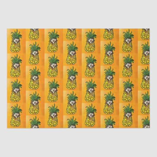 Igel und Ananas-Gewebe Seidenpapier (Vorderseite)