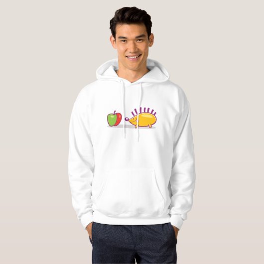 Igel und Apfel Hoodie (Vorne ganz)