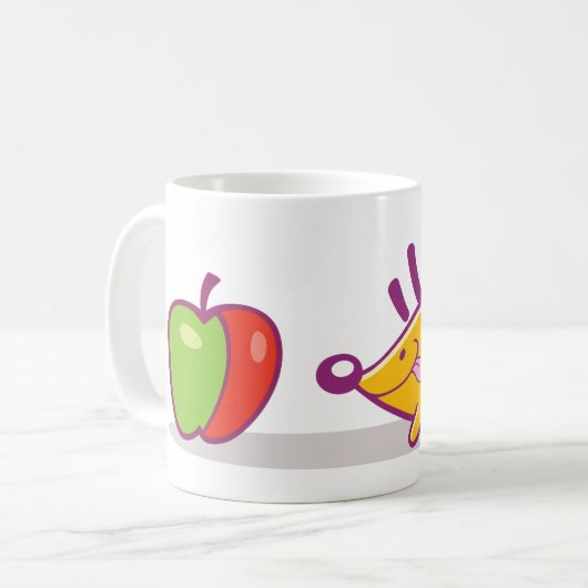 Igel und Apfel Kaffeetasse (Vorderseite Links)
