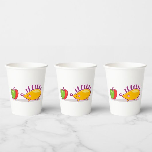 Igel und Apfel Pappbecher