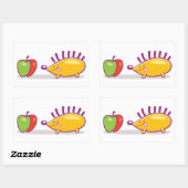 Igel und Apfel Rechteckiger Aufkleber (Blatt)