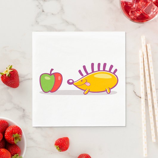 Igel und Apfel Serviette