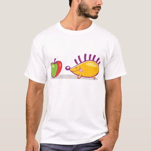 Igel und Apfel T-Shirt (Vorderseite)