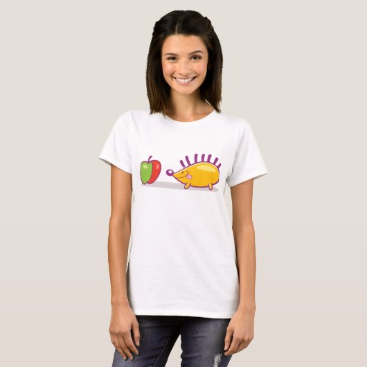 Igel und Apfel T-Shirt (Vorne ganz)