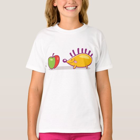 Igel und Apfel T-Shirt (Vorderseite)