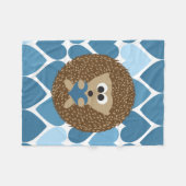 Igel und blaue Herzen Fleecedecke (Vorderseite (Horizontal))