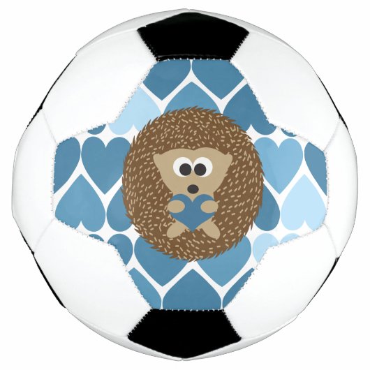 Igel und blaue Herzen Fußball (Vorderseite)