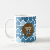 Igel und blaue Herzen Kaffeetasse (Links)
