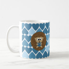 Igel und blaue Herzen Kaffeetasse