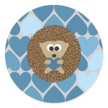 Igel und blaue Herzen