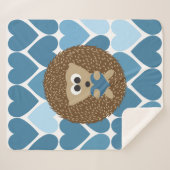 Igel und blaue Herzen Sherpadecke (Vorderseite (Horizontal))
