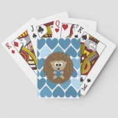 Igel und blaue Herzen Spielkarten (Rückseite)