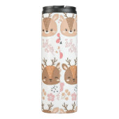 Igel und Blume aus niedlichem Holz Thermosbecher (Rückseite)