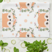 Igel und Blume Tattoo Geschirrtuch (Gefaltet)