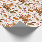 Igel und Eichhörnchen-Umschlagpapier Geschenkpapier (Ecke)