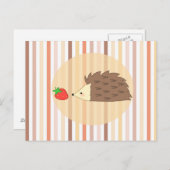 Igel und Erdbeere Postkarte (Vorne/Hinten)