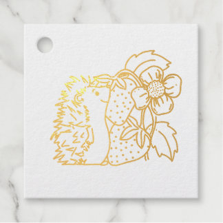 Igel und Erdbeeren Geschenkanhänger