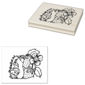 Igel und Erdbeeren Gummistempel (Stempel)