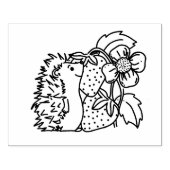 Igel und Erdbeeren Gummistempel (Prägung)