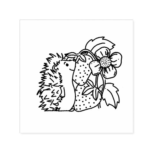Igel und Erdbeeren Permastempel (Design)