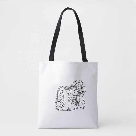Igel und Erdbeeren Tasche (Vorderseite)