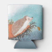 Igel und erste Schneeflocken Dosenkühler (Rückseite)
