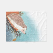Igel und erste Schneeflocken Fleecedecke (Vorderseite (Horizontal))