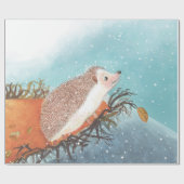 Igel und erste Schneeflocken Geschenkpapier (Flach)