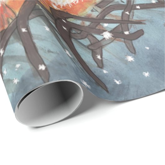 Igel und erste Schneeflocken Geschenkpapier (Rolleneckpunkt)