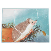 Igel und erste Schneeflocken Große Geschenktüte (Vorderseite)