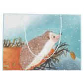 Igel und erste Schneeflocken Große Geschenktüte (Rückseite)
