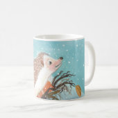 Igel und erste Schneeflocken Kaffeetasse (VorderseiteRechts)