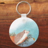 Igel und erste Schneeflocken Schlüsselanhänger (Vorderseite)